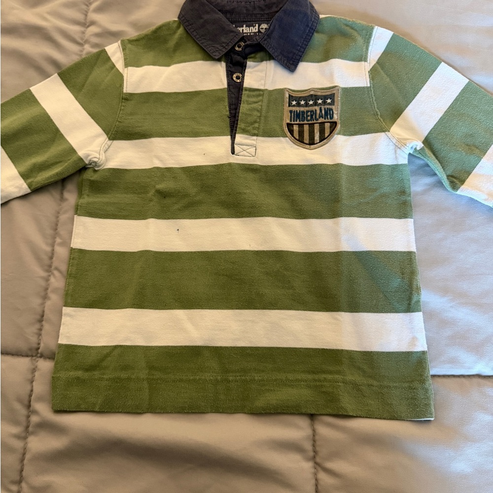 Timberland Boys Striped Rugby Polo Shirt Size 5 - Picture 5 of 11
